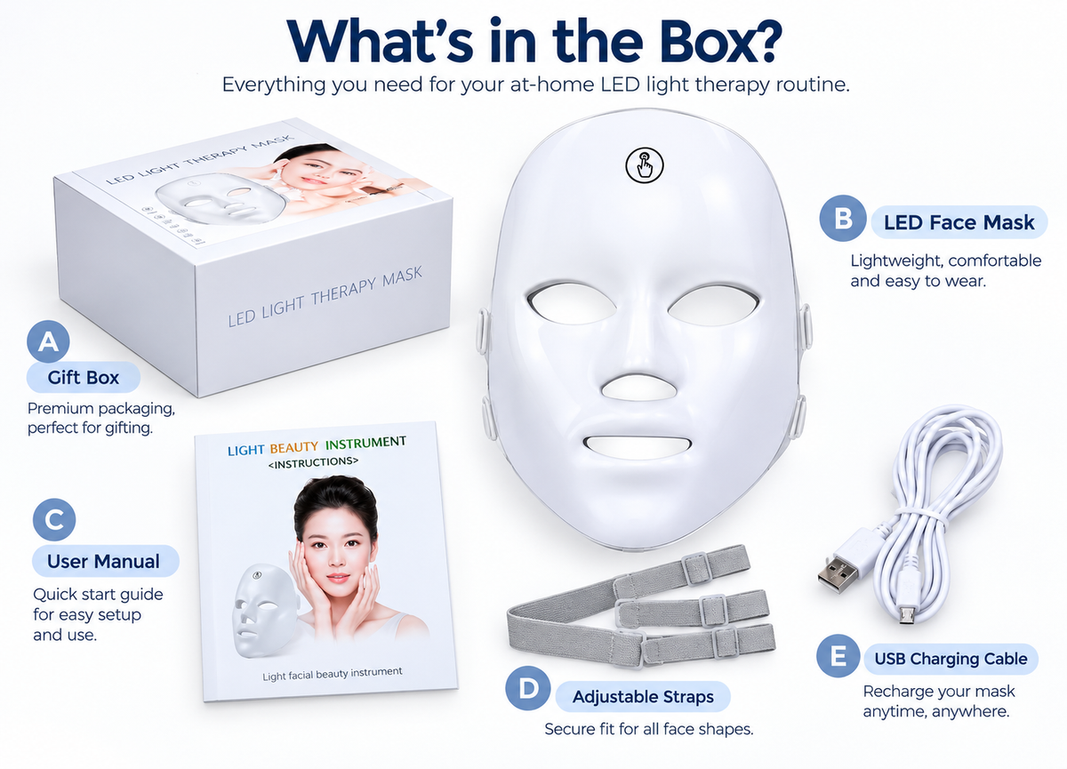DermaGlow™ 7-Color LED Light Therapy Mask